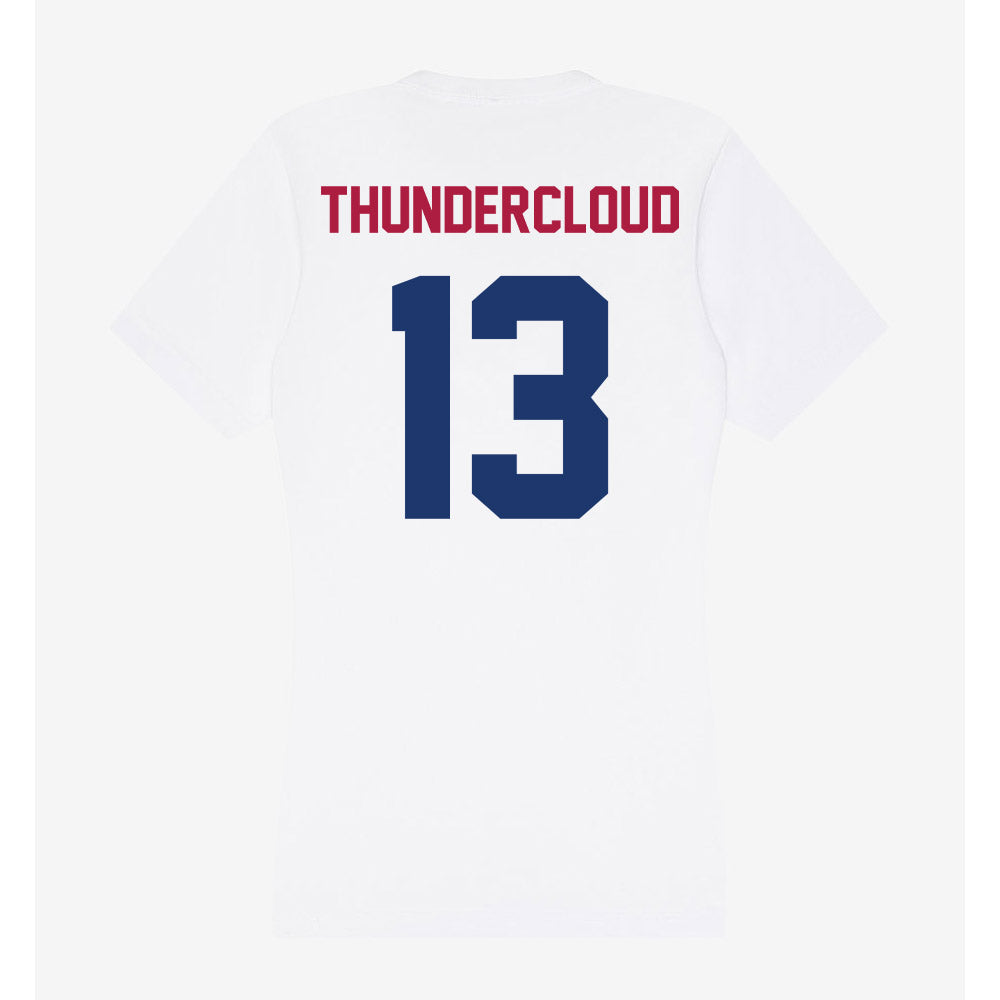 Detroit Mercy - NCAA Men's Lacrosse : Marcus Thundercloud - Women's V-Neck T-Shirt-1