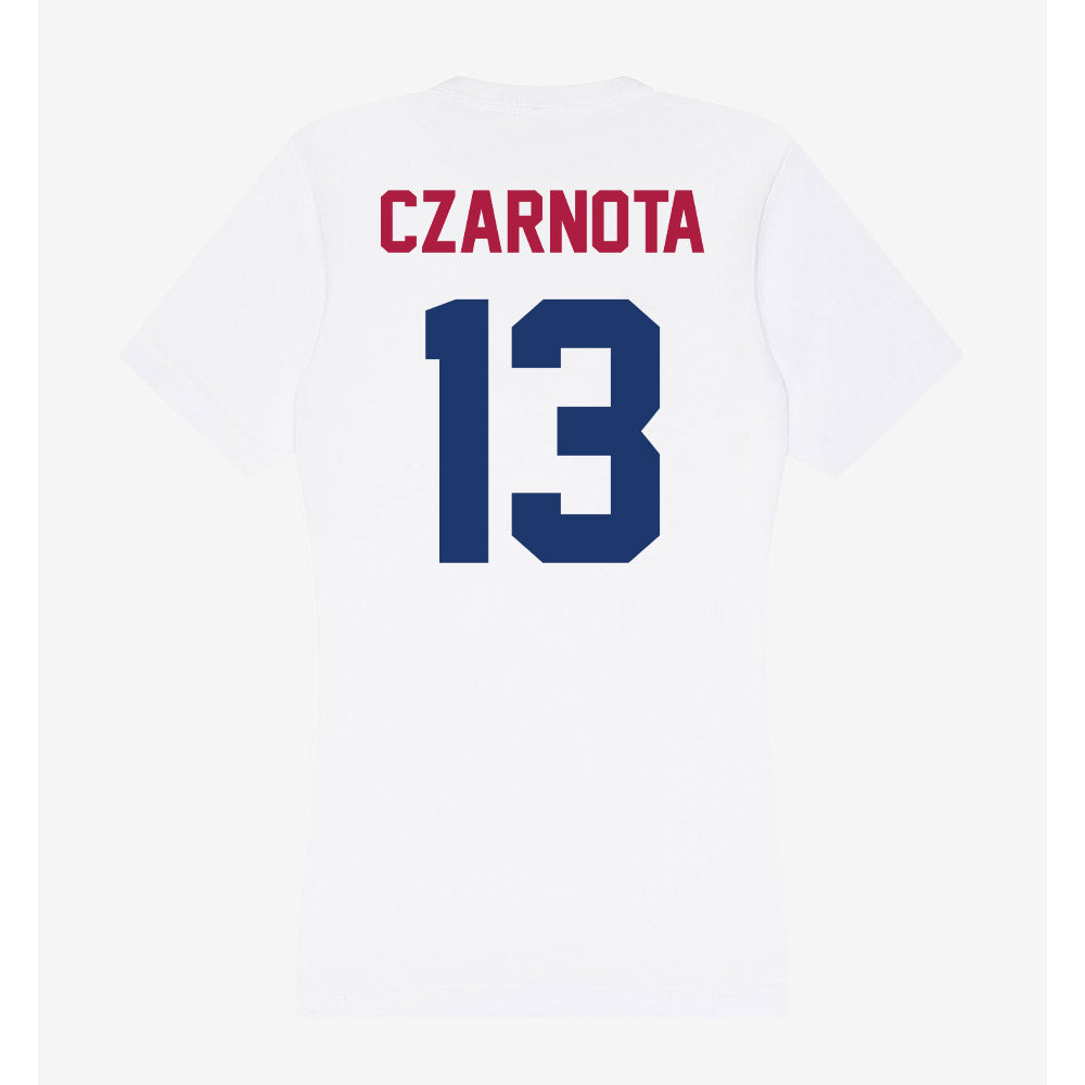 Detroit Mercy - NCAA Men's Lacrosse : Jacob Czarnota - Women's V-Neck T-Shirt-1
