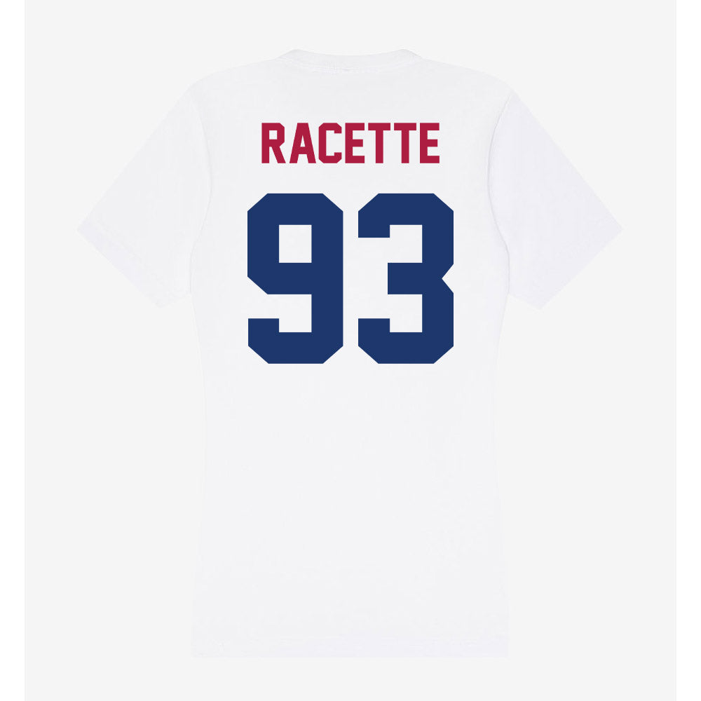 Detroit Mercy - NCAA Men's Lacrosse : Whales Racette - Women's V-Neck T-Shirt-1