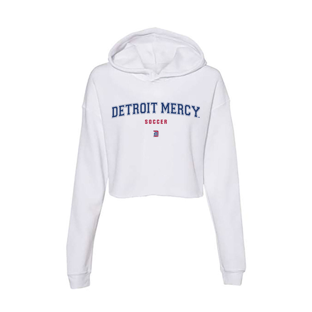 Detroit Mercy - NCAA Men's Soccer : Tom Nkassa - Women's Crop Fleece Hooded Sweatshirt-0