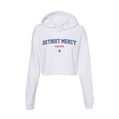 Detroit Mercy - NCAA Men's Soccer : Tom Nkassa - Women's Crop Fleece Hooded Sweatshirt-0