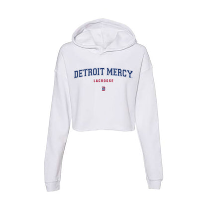 Detroit Mercy - NCAA Men's Lacrosse : Ethan Conover - Women's Crop Fleece Hoodie-0