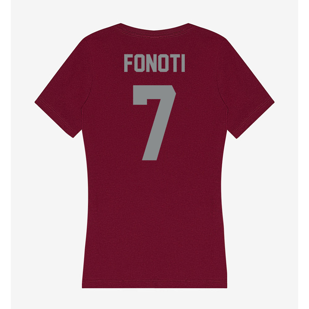 Montana - NCAA Football : Va'aimalae Fonoti - Women's V-Neck T-Shirt-1