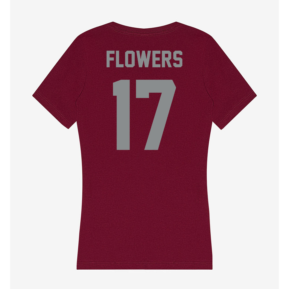 Montana - NCAA Football : Luke Flowers - Women's V-Neck T-Shirt-1