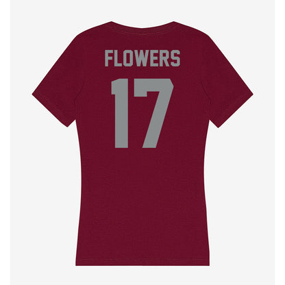 Montana - NCAA Football : Luke Flowers - Women's V-Neck T-Shirt-1