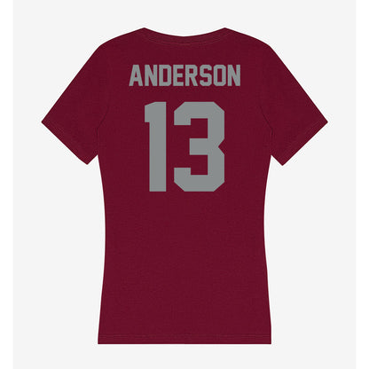 Montana - NCAA Men's Basketball : Courtney Anderson - Women's V-Neck T-Shirt-1