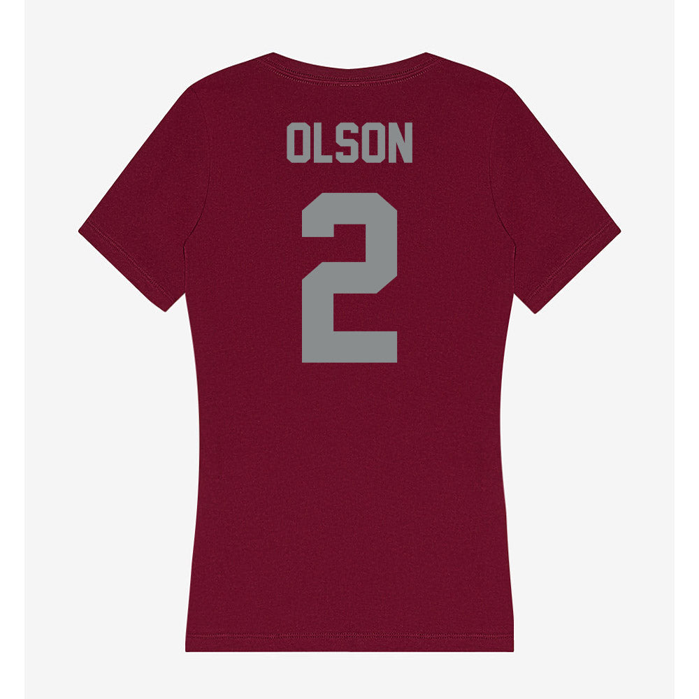 Montana - NCAA Women's Soccer : Grace Olson - Women's V-Neck T-Shirt-1