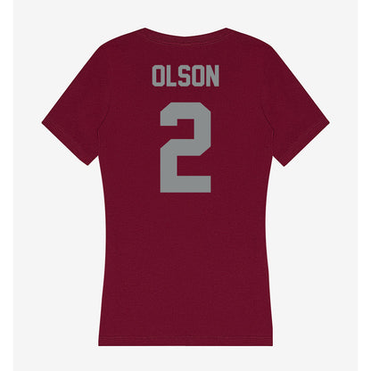 Montana - NCAA Women's Soccer : Grace Olson - Women's V-Neck T-Shirt-1