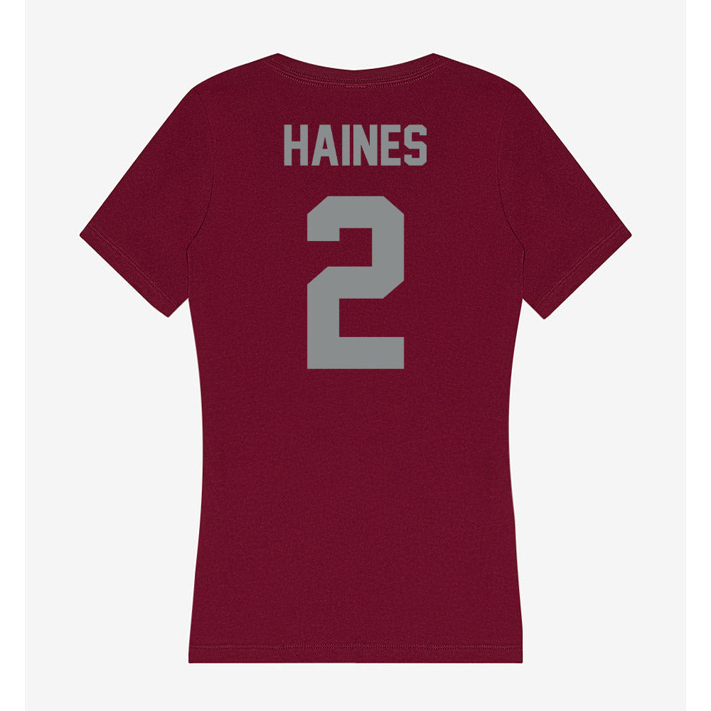 Montana - NCAA Football : Hunter Haines - Women's V-Neck T-Shirt-1