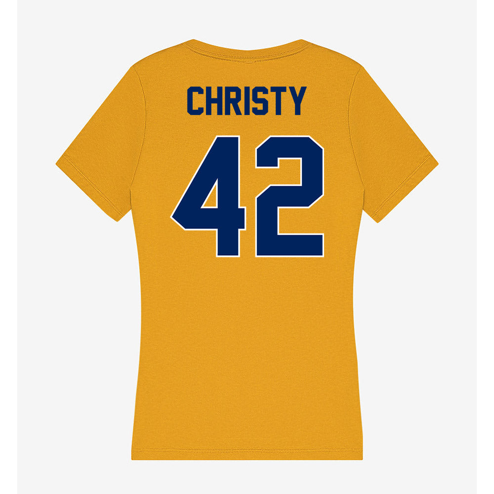 UW Eau Claire - NCAA Football : Carter Christy - Women's V-Neck T-Shirt-1