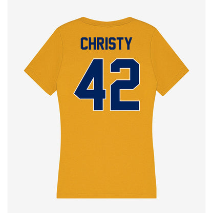UW Eau Claire - NCAA Football : Carter Christy - Women's V-Neck T-Shirt-1