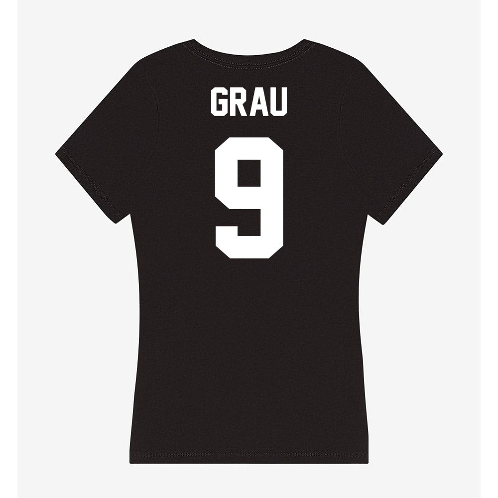 Utah Valley - NCAA Men's Soccer : nil Grau - Women's V-Neck T-Shirt-1