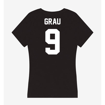 Utah Valley - NCAA Men's Soccer : nil Grau - Women's V-Neck T-Shirt-1