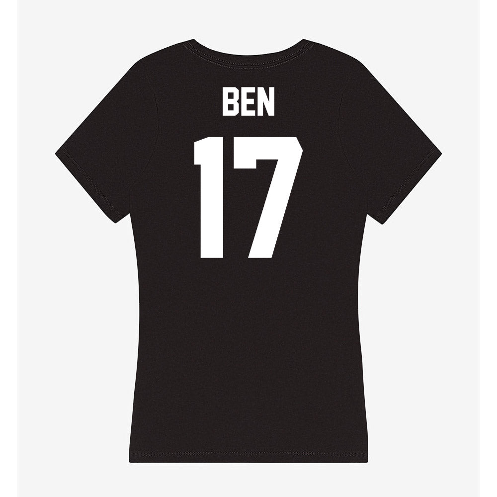 Utah Valley - NCAA Men's Soccer : Deontae Ben - Women's V-Neck T-Shirt-1