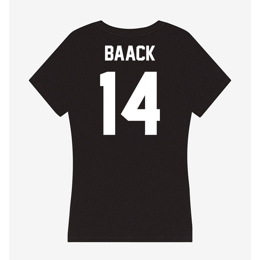 Utah Valley - NCAA Baseball : Cohen Baack - Women's V-Neck T-Shirt-1