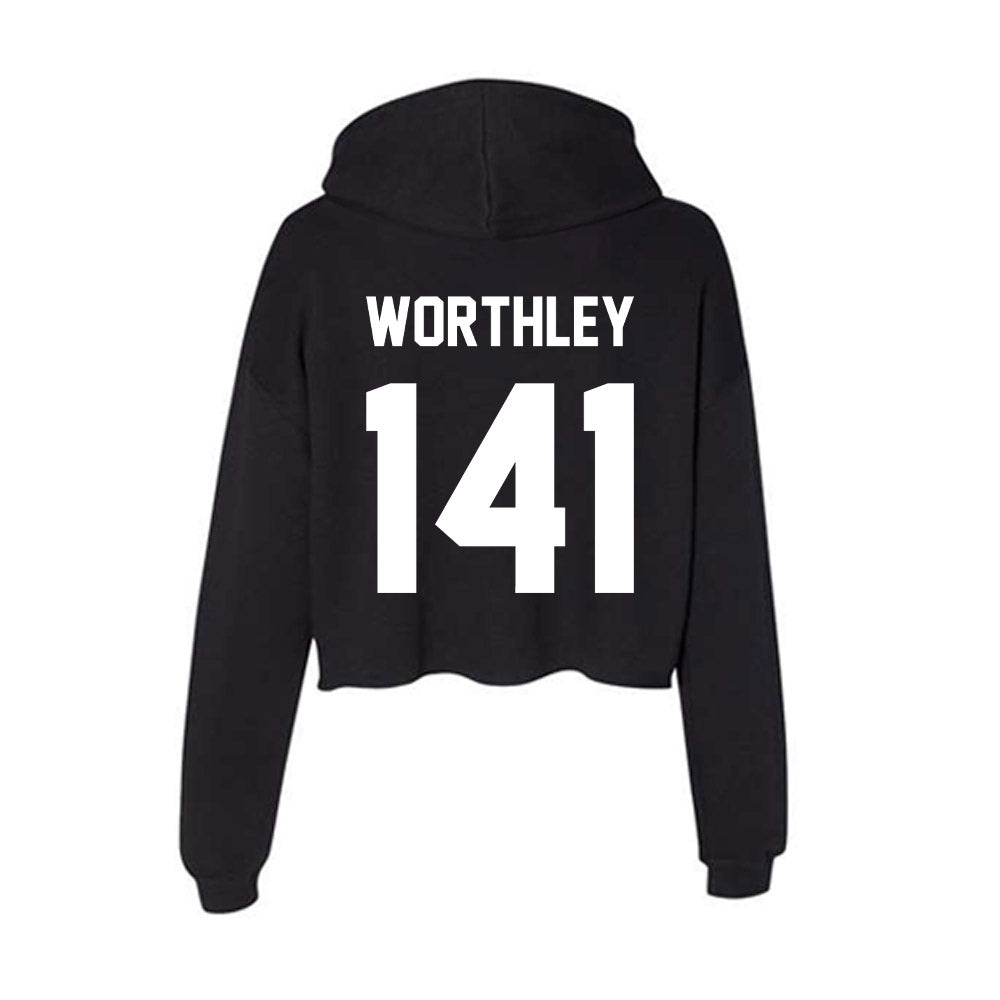 Utah Valley - NCAA Wrestling : Jason Worthley - Women's Crop Fleece Hoodie-1