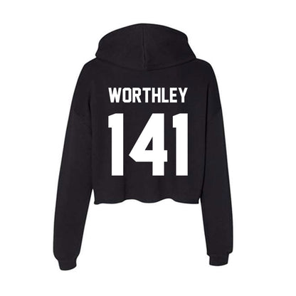 Utah Valley - NCAA Wrestling : Jason Worthley - Women's Crop Fleece Hoodie-1