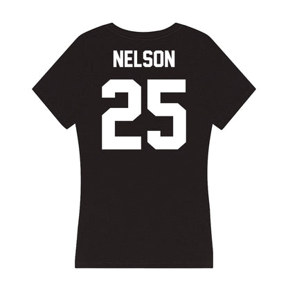 Utah Valley - NCAA Women's Basketball : Halle Nelson - Women's V-Neck T-Shirt-1