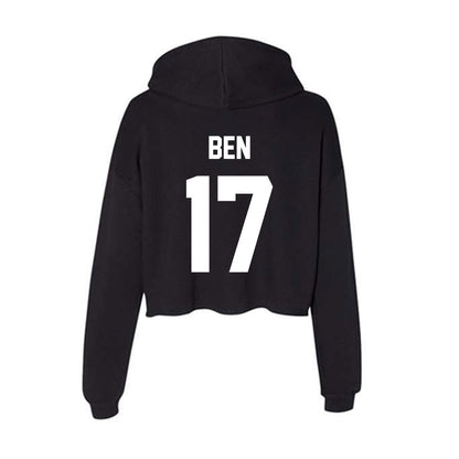 Utah Valley - NCAA Men's Soccer : Deontae Ben - Women's Crop Fleece Hoodie-1