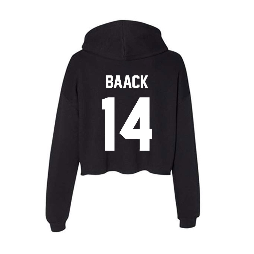 Utah Valley - NCAA Baseball : Cohen Baack - Women's Crop Fleece Hoodie-1