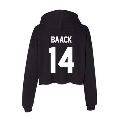 Utah Valley - NCAA Baseball : Cohen Baack - Women's Crop Fleece Hoodie-1