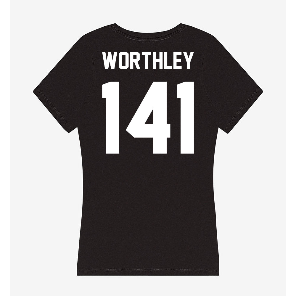 Utah Valley - NCAA Wrestling : Jason Worthley - Women's V-Neck T-Shirt-1