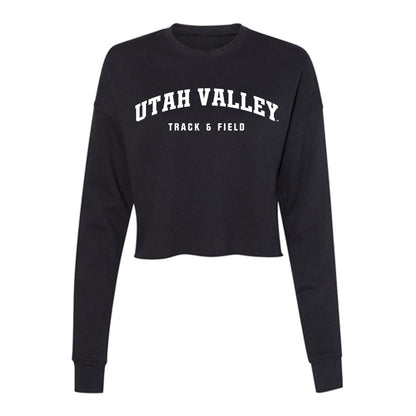 Utah Valley - NCAA Men's Track & Field : Cameron Jacobs - Women's Cropped Crew Fleece-0