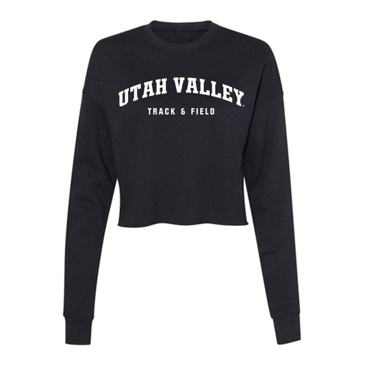 Utah Valley - NCAA Men's Track & Field : Cameron Jacobs - Women's Cropped Crew Fleece-0
