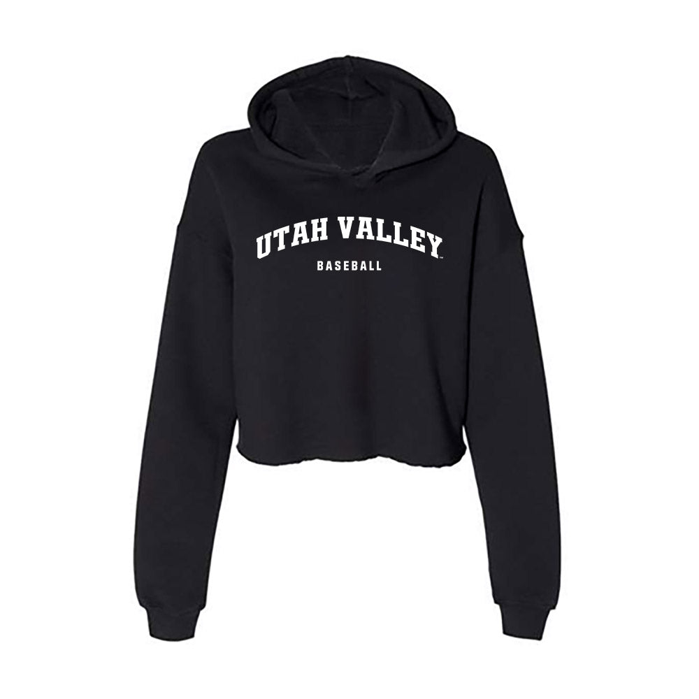 Utah Valley - NCAA Baseball : Joseph Barnhardt - Women's Crop Fleece Hoodie-0