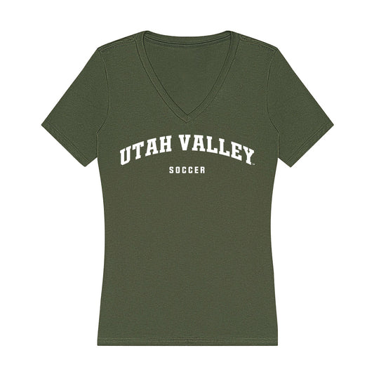 Utah Valley - NCAA Men's Soccer : Idin Fakhri - Women's V-Neck T-Shirt-0