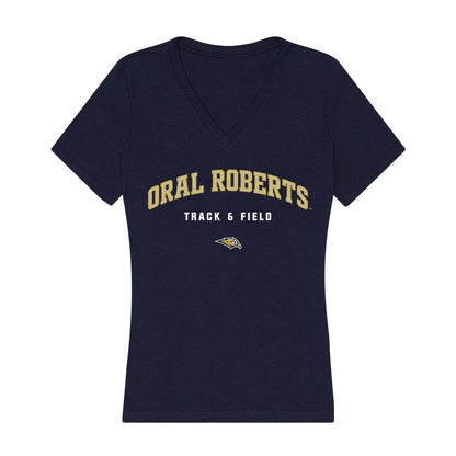 Oral Roberts - NCAA Men's Track & Field : Caleb Andrews - Women's V-Neck T-Shirt-0