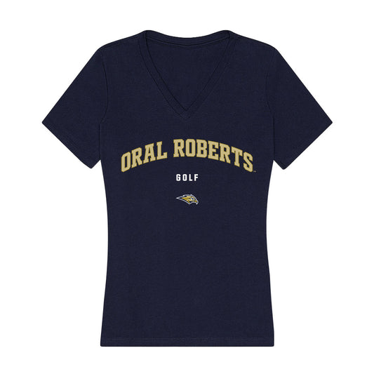Oral Roberts - NCAA Men's Golf : Ethan Law - Women's V-Neck T-Shirt-0