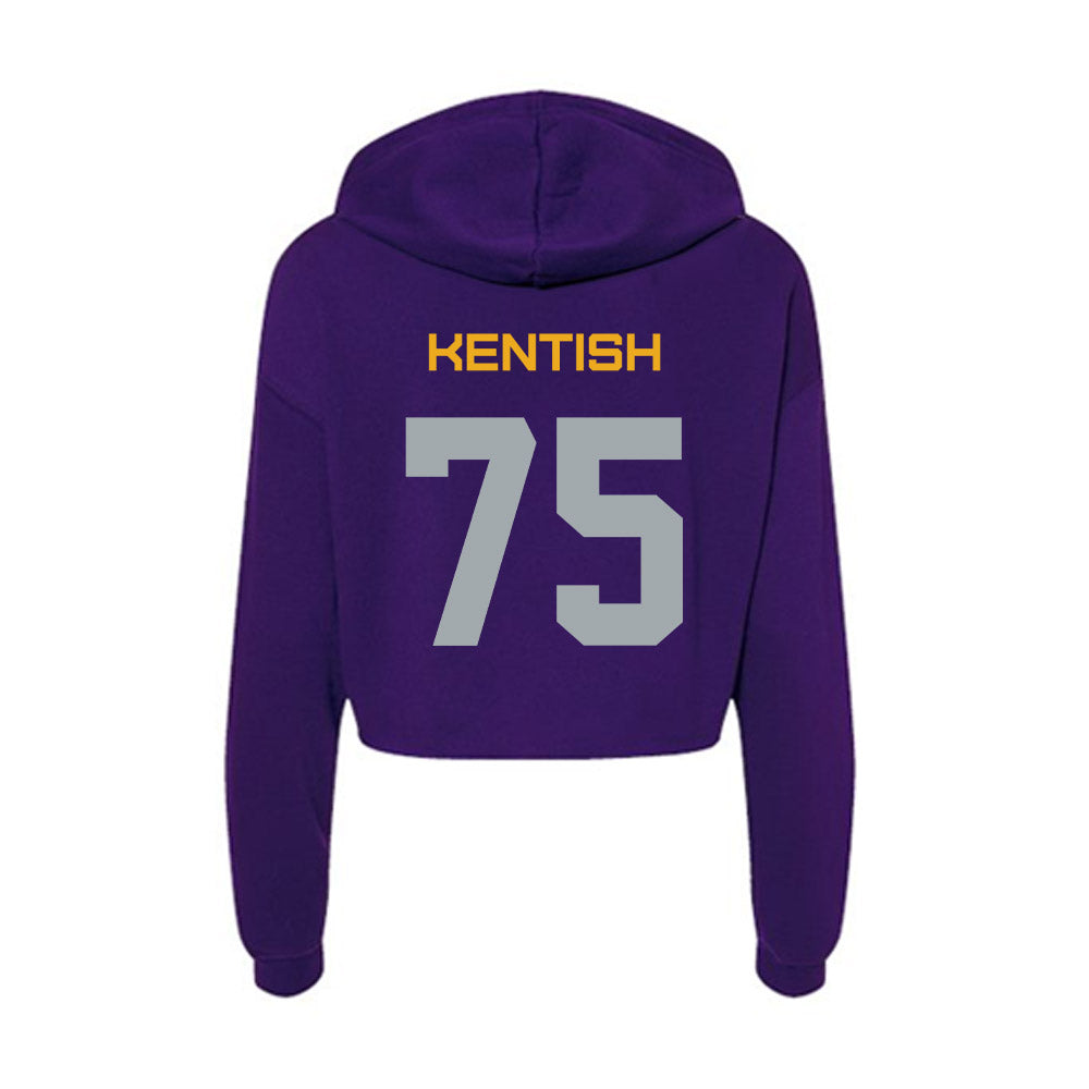 UAlbany - NCAA Football : Sean Kentish - Women's Crop Fleece Hooded Sweatshirt-1