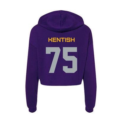 UAlbany - NCAA Football : Sean Kentish - Women's Crop Fleece Hooded Sweatshirt-1