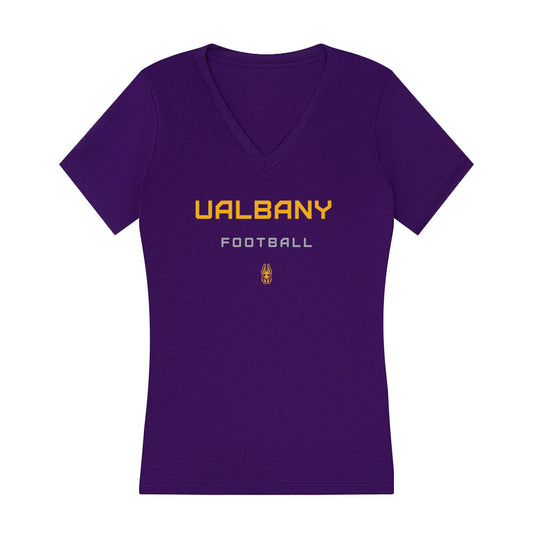 UAlbany - NCAA Football : Ashanti Caviness Jr - Women's V-Neck T-Shirt-0