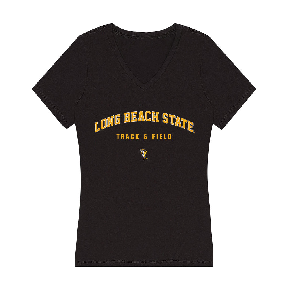 LBSU - NCAA Men's Track & Field : Jaylon Wells - Women's V-Neck T-Shirt-0