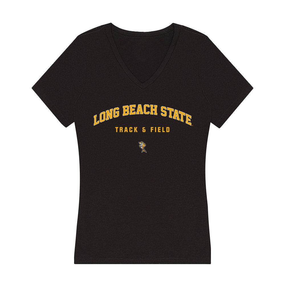 LBSU - NCAA Women's Track & Field : Zamaria Mack - Women's V-Neck T-Shirt-0