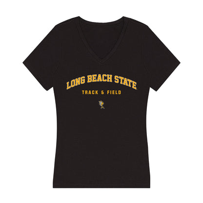 LBSU - NCAA Women's Track & Field : Zamaria Mack - Women's V-Neck T-Shirt-0