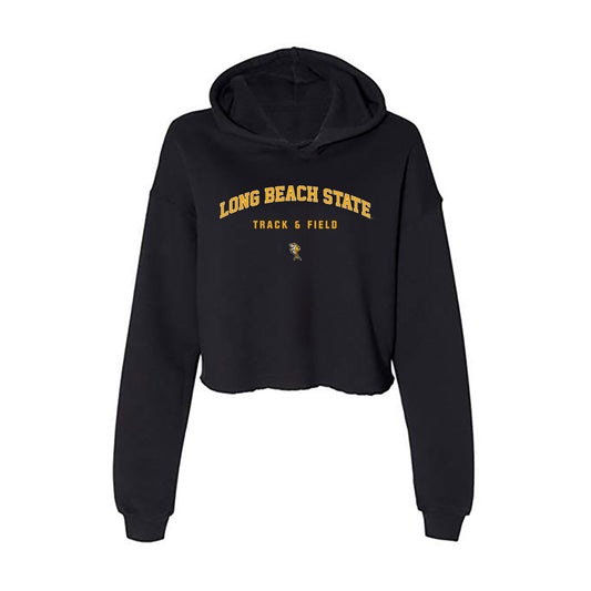 LBSU - NCAA Men's Track & Field : Jaylon Wells - Women's Crop Fleece Hoodie-0
