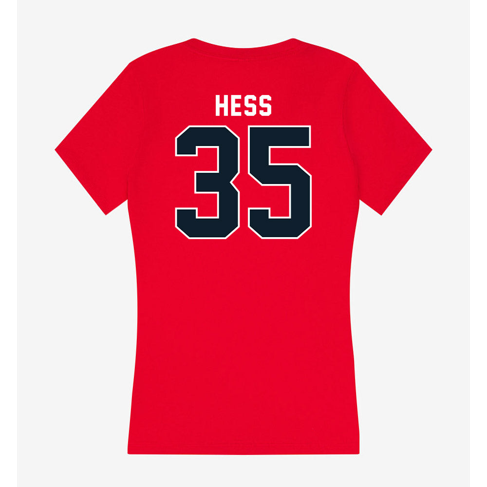 Dallas Baptist - NCAA Baseball : Tate Hess - Women's V-Neck T-Shirt-1
