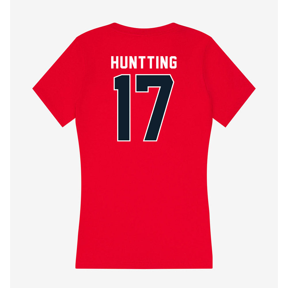 Dallas Baptist - NCAA Men's Ice Hockey : David Huntting - Women's V-Neck T-Shirt-1