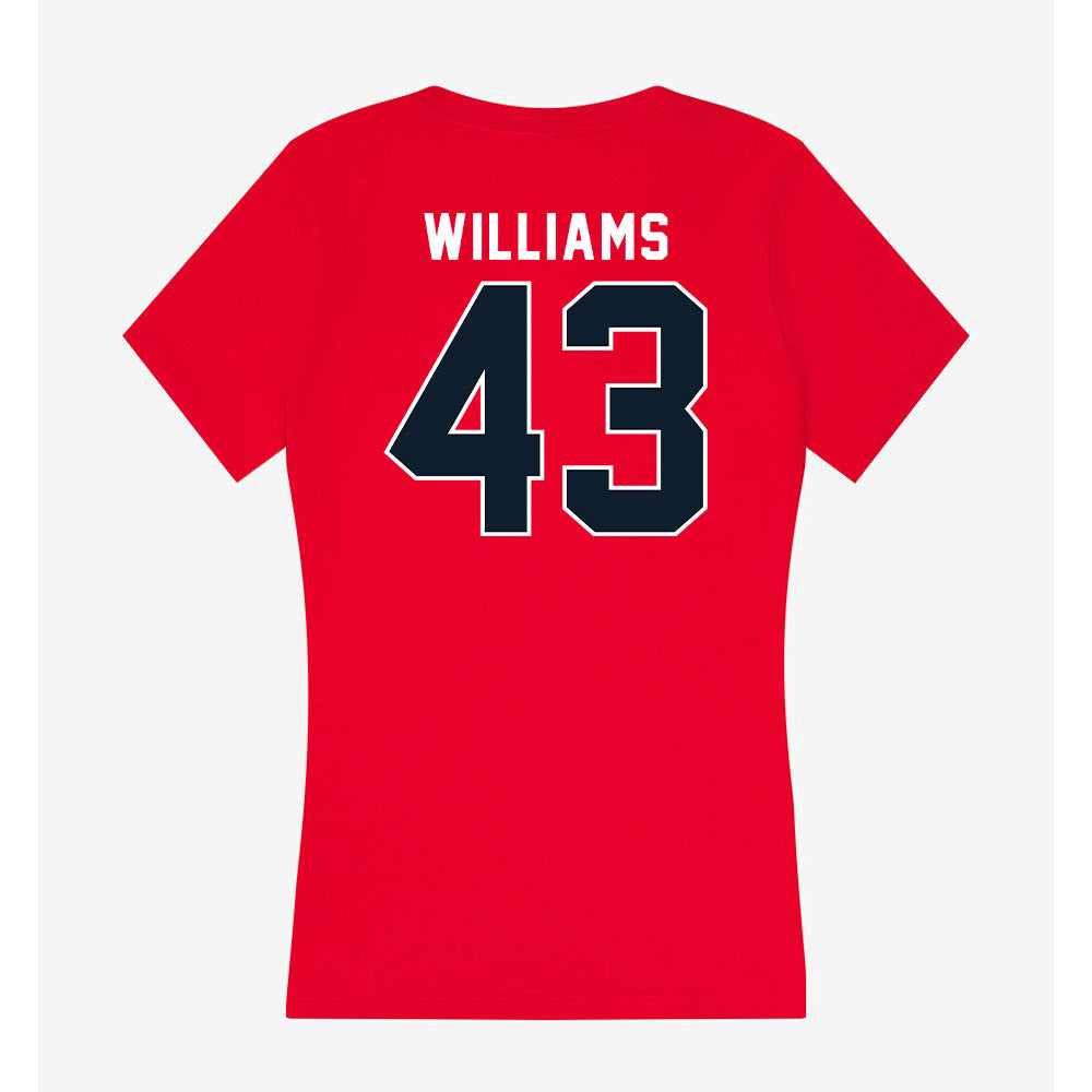Dallas Baptist - NCAA Baseball : Miles Williams - Women's V-Neck T-Shirt-1