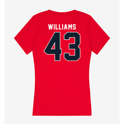 Dallas Baptist - NCAA Baseball : Miles Williams - Women's V-Neck T-Shirt-1