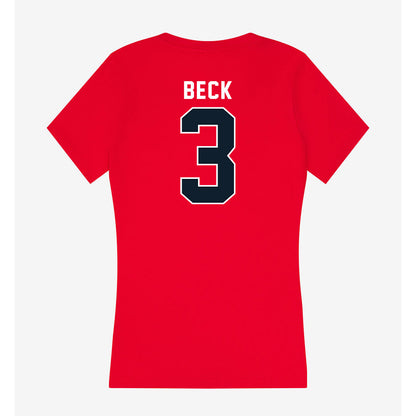 Dallas Baptist - NCAA Men's Soccer : Bryan Beck - Women's V-Neck T-Shirt-1