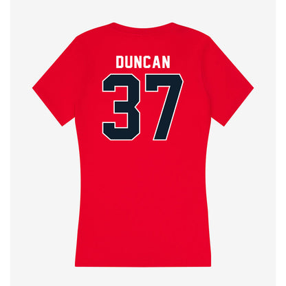 Dallas Baptist - NCAA Baseball : Avery Duncan - Women's V-Neck T-Shirt-1