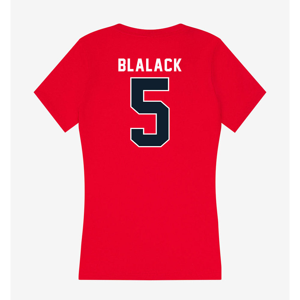 Dallas Baptist - NCAA Baseball : Jayden Blalack - Women's V-Neck T-Shirt-1