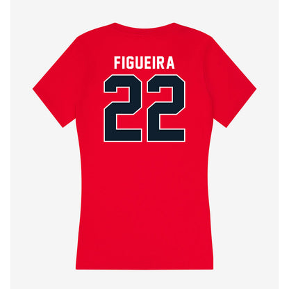Dallas Baptist - NCAA Men's Basketball : Daniel Figueira - Women's V-Neck T-Shirt-1