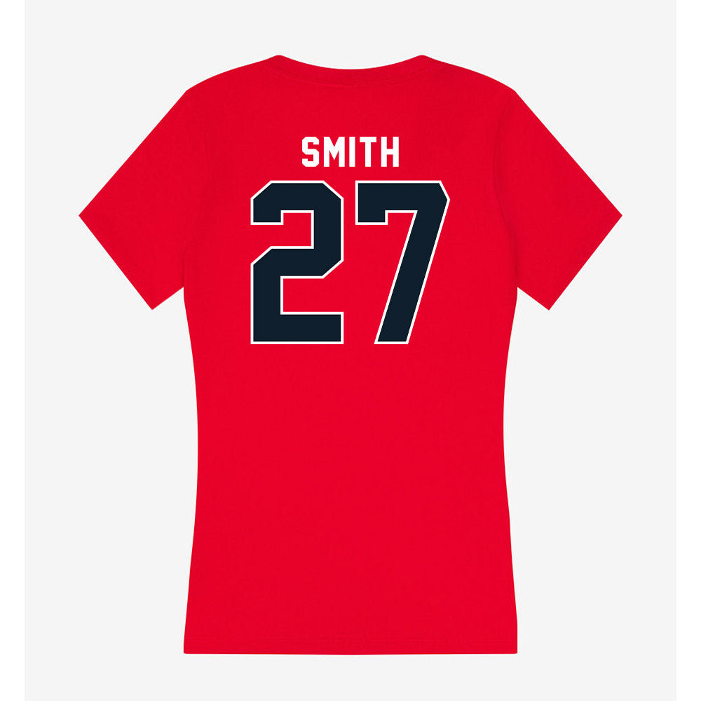 Dallas Baptist - NCAA Baseball : Russ Smith - Women's V-Neck T-Shirt-1