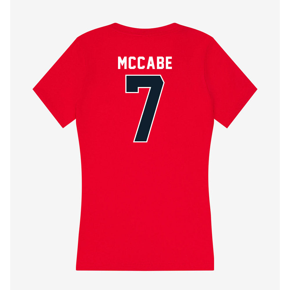 Dallas Baptist - NCAA Men's Basketball : Jackson McCabe - Women's V-Neck T-Shirt-1