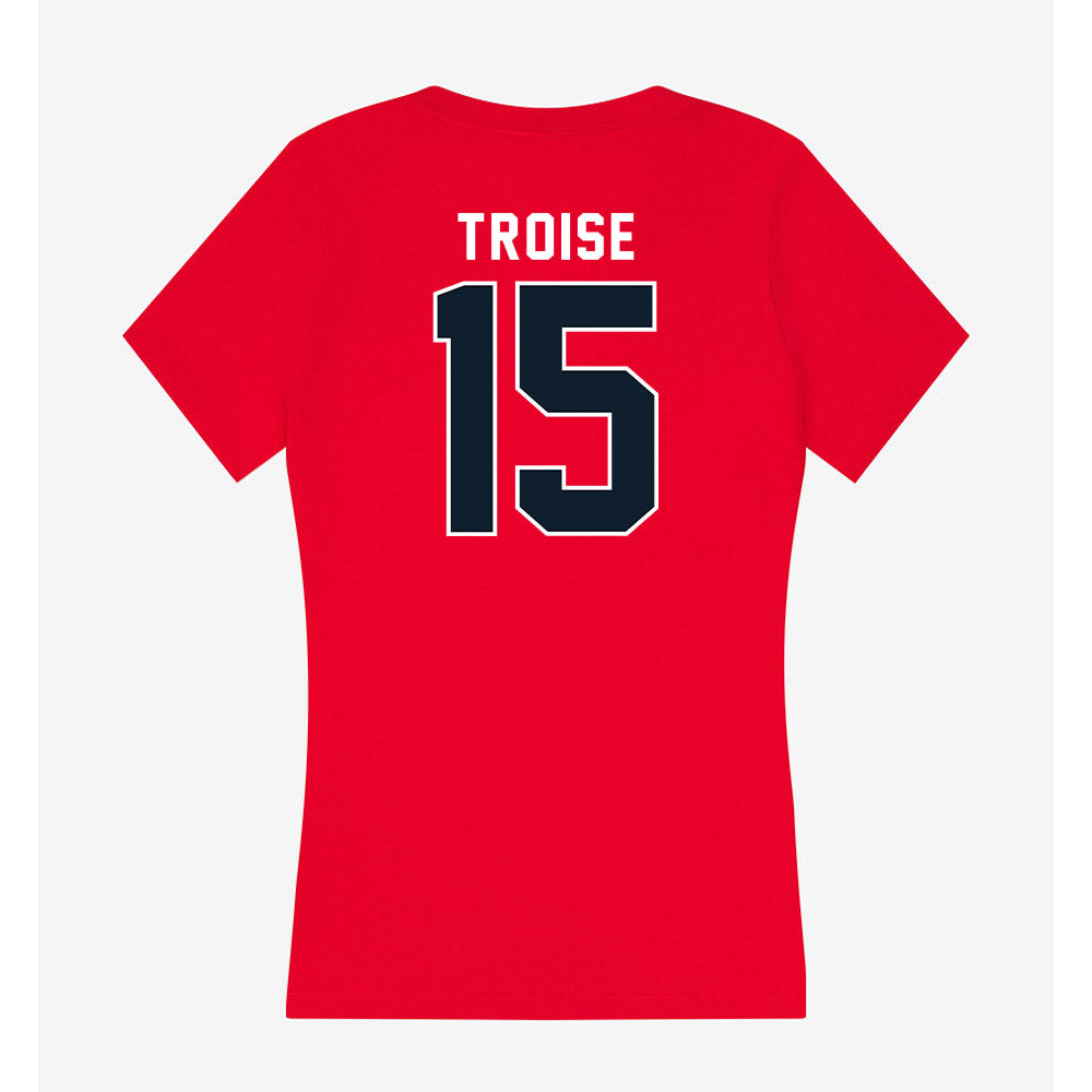Dallas Baptist - NCAA Men's Ice Hockey : Brenden Troise - Women's V-Neck T-Shirt-1
